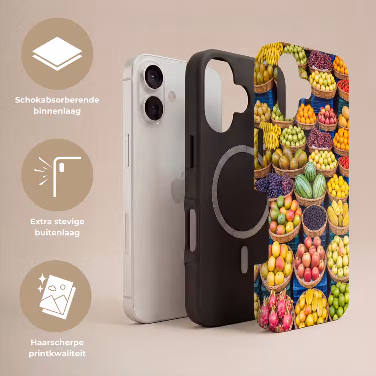 Telefoonhoesje Toughcase - Fruit - Markt - Kleurrijk - Fruit - Markt - Kleurrijk Toughcase MagSafe Apple iPhone 17 klein