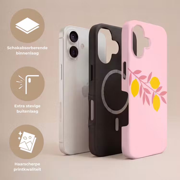 Fruit - Tak - Natuur - Abstract - Roze Toughcase MagSafe Apple iPhone 17 klein -USP_Lagen_NL