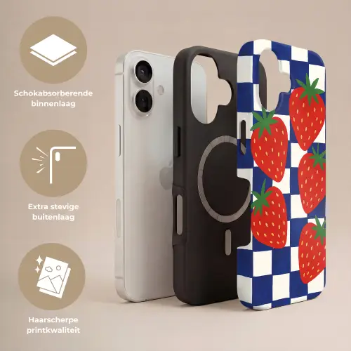 Geblokt - Blauw - Aardbeien Toughcase MagSafe Apple iPhone 17 klein -USP_Lagen_NL