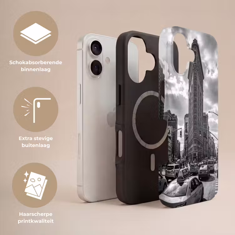 Gebouw - Hoogbouw - Stad - Architectuur - Zwart-wit Toughcase MagSafe Apple iPhone 17 klein -USP_Lagen_NL