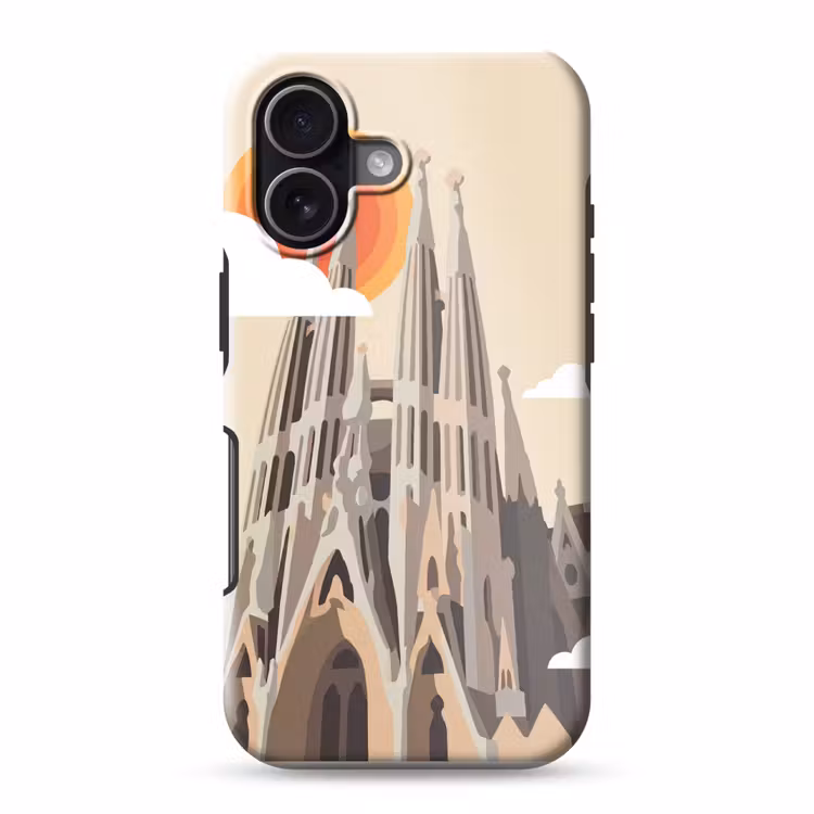 Gebouw - Torens - Architectuur - Abstract - Zonsondergang Toughcase MagSafe Apple iPhone 17 klein -3d