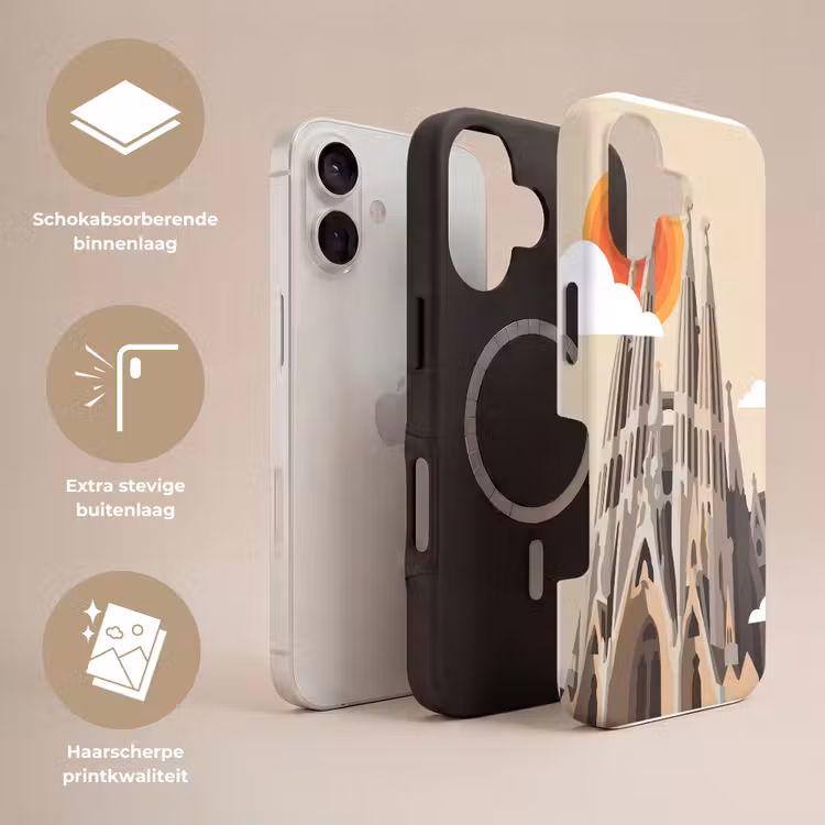 Gebouw - Torens - Architectuur - Abstract - Zonsondergang Toughcase MagSafe Apple iPhone 17 klein -USP_Lagen_NL