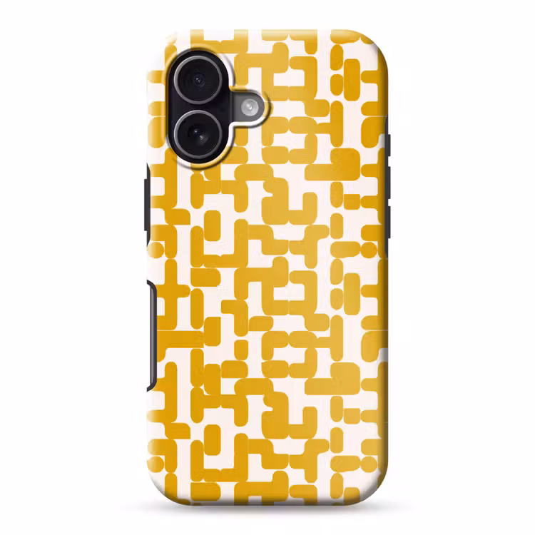 Geel - Beige - Patroon Toughcase MagSafe Apple iPhone 17 klein 1017 -3d