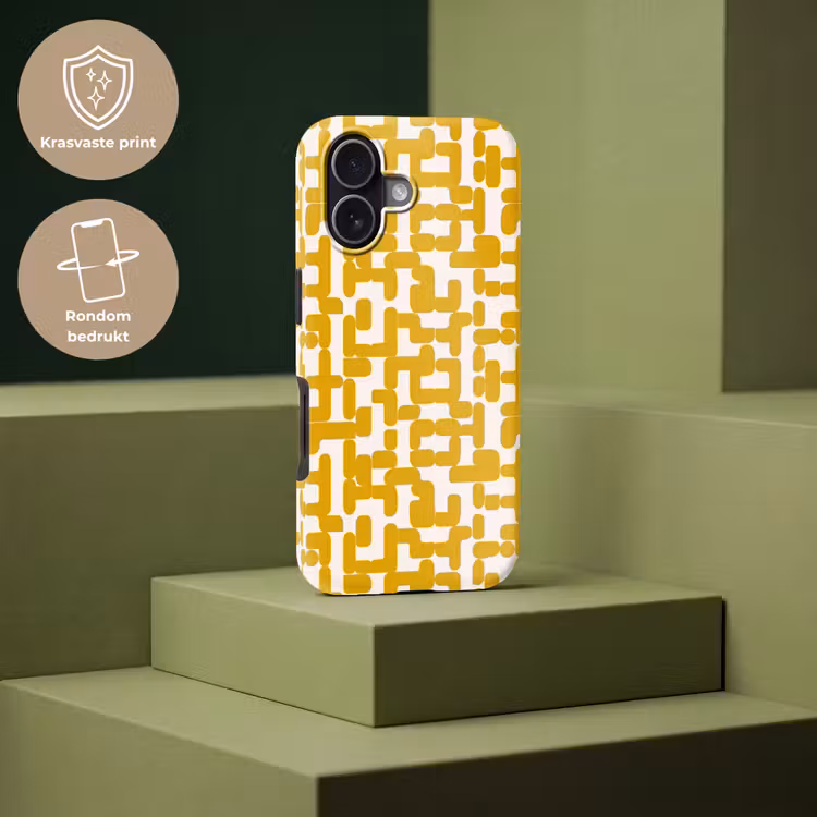 Geel - Beige - Patroon Toughcase MagSafe Apple iPhone 17 klein 1017 -USP_PrintM_NL