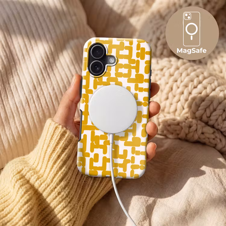 Geel - Beige - Patroon Toughcase MagSafe Apple iPhone 17 klein 1017 -USP_MagsafeV