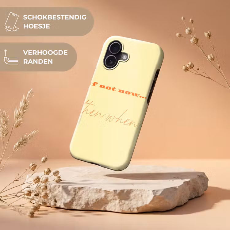 Geel - Oranje - if not now then when Toughcase MagSafe Apple iPhone 17 klein -USP_RandenV_NL