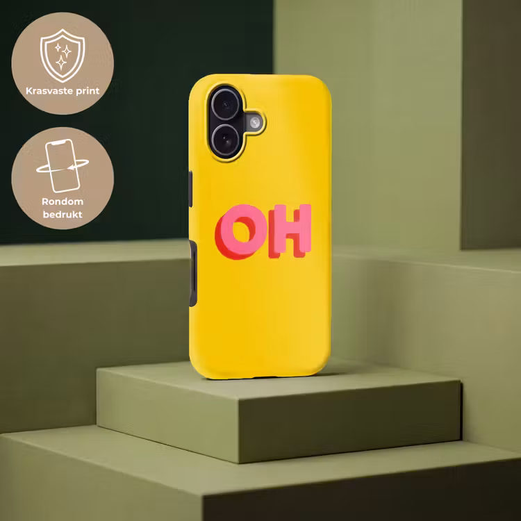 Geel - Roze - Oh - 3D Toughcase MagSafe Apple iPhone 17 klein -USP_PrintM_NL