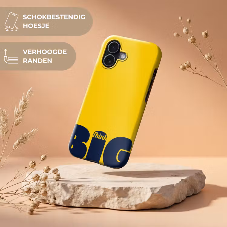 Geel - Think big - Grafisch Toughcase MagSafe Apple iPhone 17 klein -USP_RandenV_NL