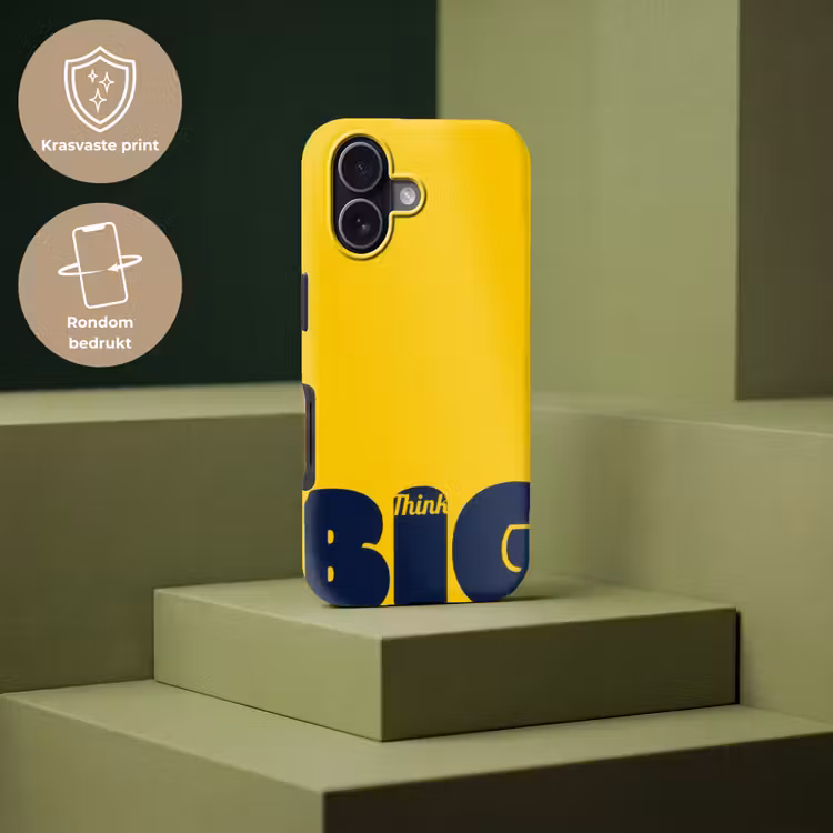 Geel - Think big - Grafisch Toughcase MagSafe Apple iPhone 17 klein -USP_PrintM_NL