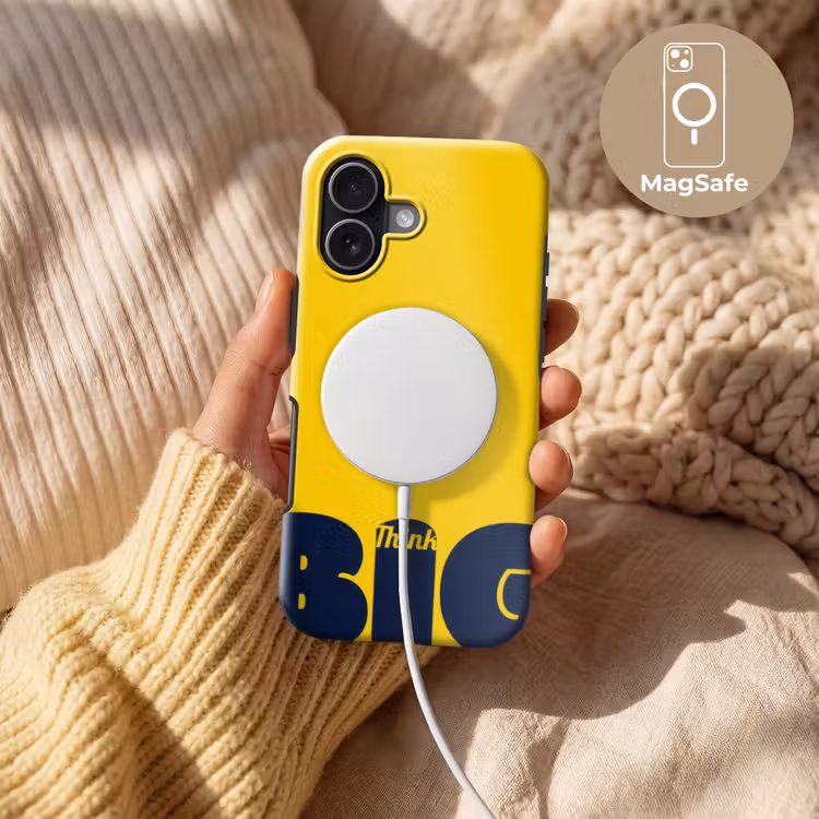 Geel - Think big - Grafisch Toughcase MagSafe Apple iPhone 17 klein -USP_MagsafeV