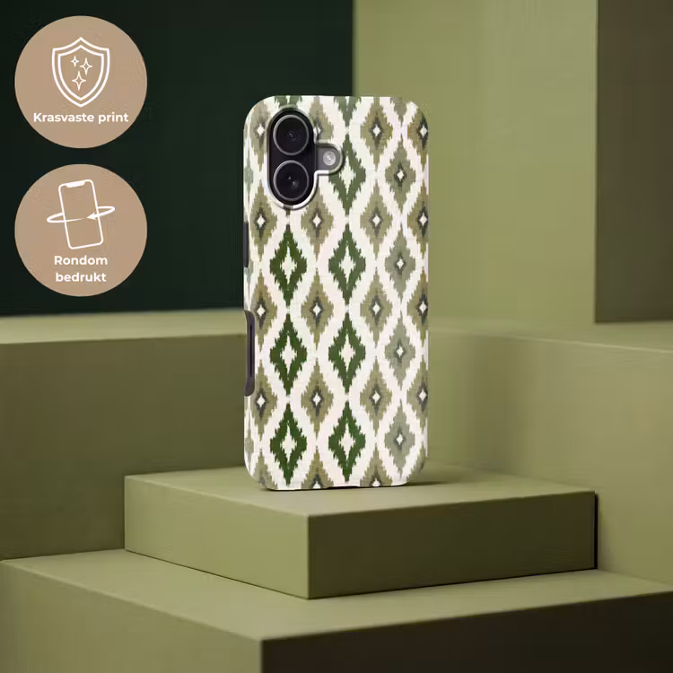 Geografisch - Ruitmotief - Groen Toughcase MagSafe Apple iPhone 17 klein 1017 -USP_PrintM_NL