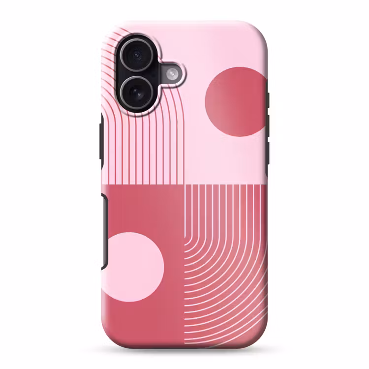 Geometrie - Patroon - Abstract - Roze - Modern Toughcase MagSafe Apple iPhone 17 klein -3d