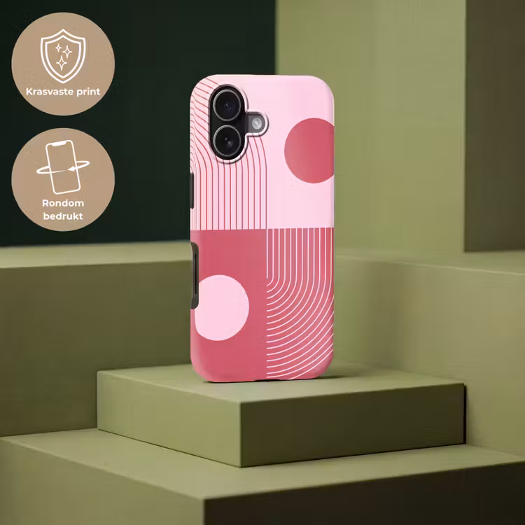 Geometrie - Patroon - Abstract - Roze - Modern Toughcase MagSafe Apple iPhone 17 klein -USP_PrintM_NL