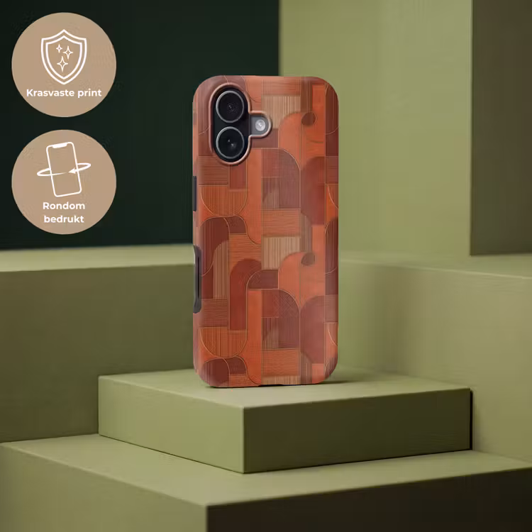 Geometrisch - Abstract - Textuur - Bruin Toughcase MagSafe Apple iPhone 17 klein 1017 -USP_PrintM_NL