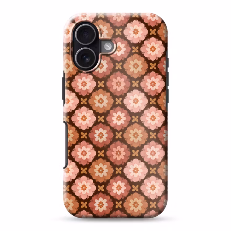 Geometrisch - Bloemen - Kleurrijk Toughcase MagSafe Apple iPhone 17 klein 1017 -3d