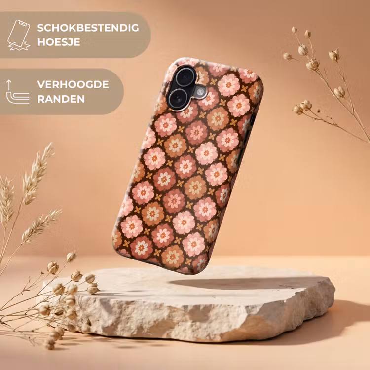 Geometrisch - Bloemen - Kleurrijk Toughcase MagSafe Apple iPhone 17 klein 1017 -USP_RandenV_NL