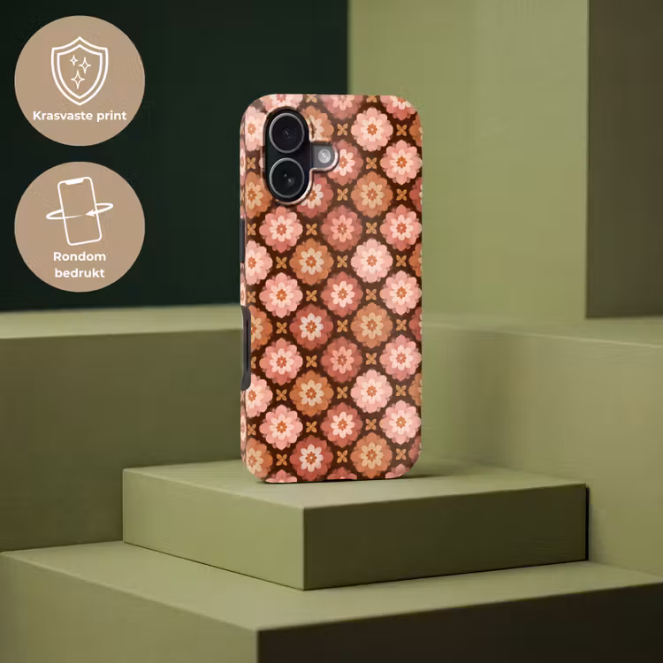 Geometrisch - Bloemen - Kleurrijk Toughcase MagSafe Apple iPhone 17 klein 1017 -USP_PrintM_NL