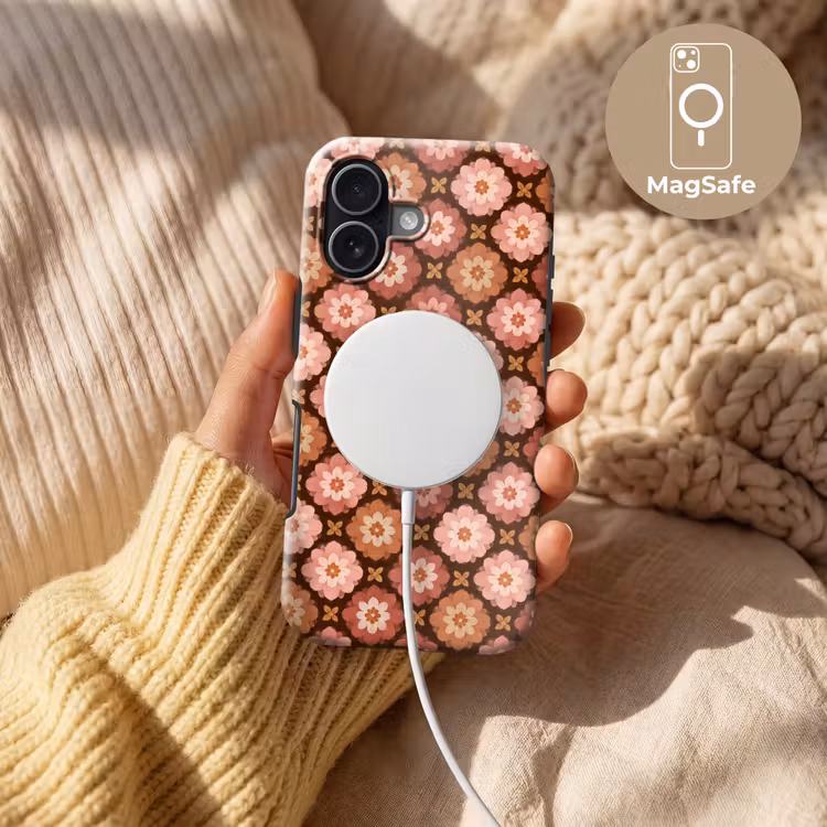 Geometrisch - Bloemen - Kleurrijk Toughcase MagSafe Apple iPhone 17 klein 1017 -USP_MagsafeV
