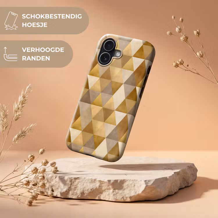 Geometrisch - Driehoek - Goud Toughcase MagSafe Apple iPhone 17 klein 1017 -USP_RandenV_NL