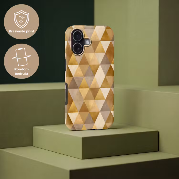 Geometrisch - Driehoek - Goud Toughcase MagSafe Apple iPhone 17 klein 1017 -USP_PrintM_NL