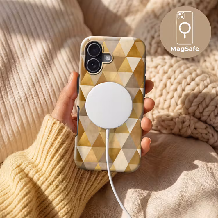 Geometrisch - Driehoek - Goud Toughcase MagSafe Apple iPhone 17 klein 1017 -USP_MagsafeV
