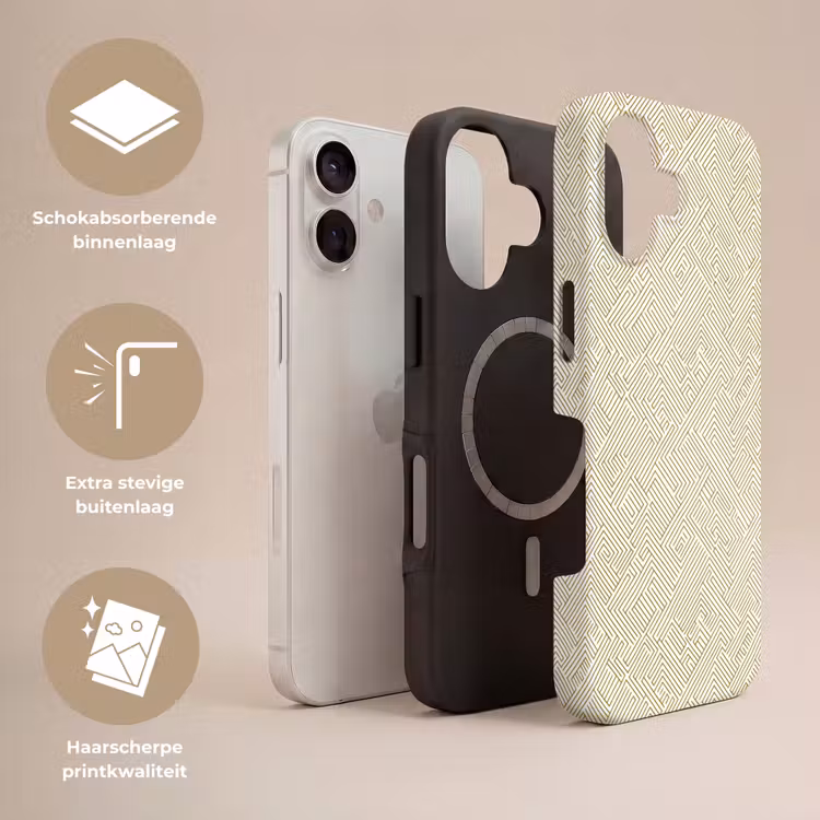 Geometrisch - Lijnen - Groen Toughcase MagSafe Apple iPhone 17 klein 1017 -USP_Lagen_NL