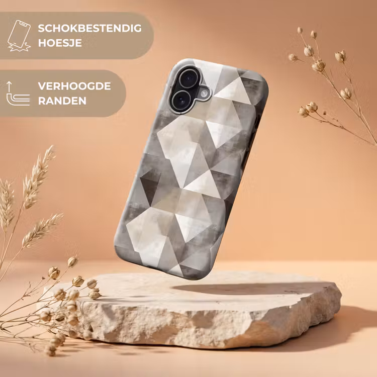 Geometrisch - Motief - Aardetinten Toughcase MagSafe Apple iPhone 17 klein 1017 -USP_RandenV_NL