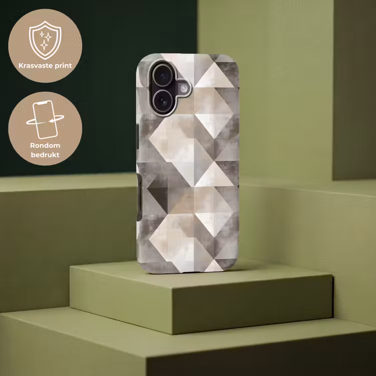 Geometrisch - Motief - Aardetinten Toughcase MagSafe Apple iPhone 17 klein 1017 -USP_PrintM_NL