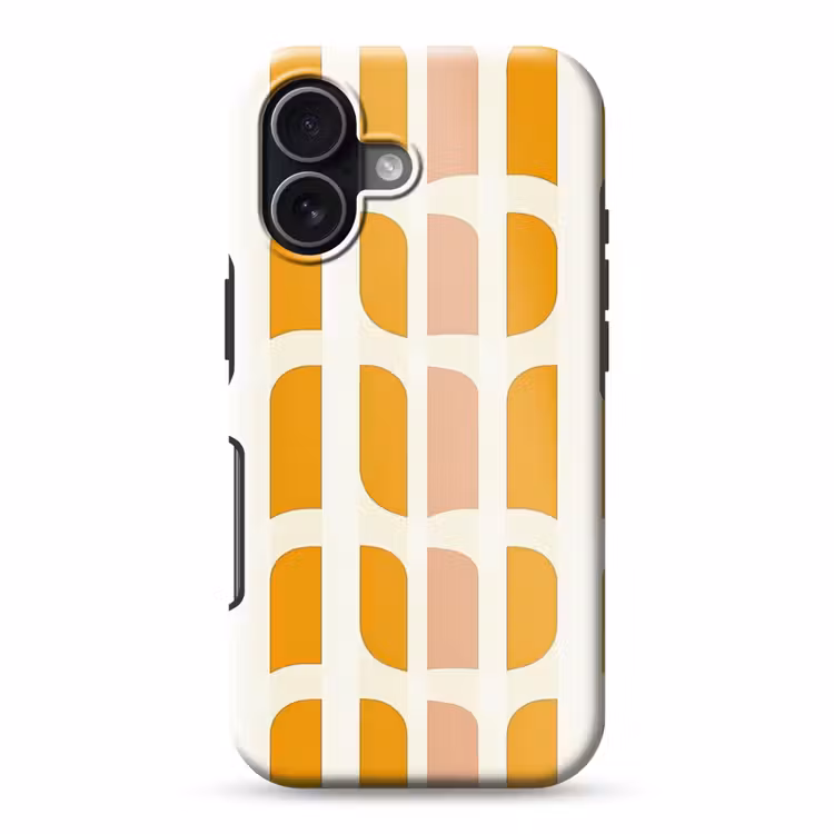 Geometrisch - Patroon - Geel - Roze Toughcase MagSafe Apple iPhone 17 klein 1017 -3d