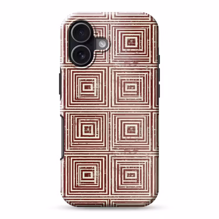 Geometrisch - Patroon - Rood Toughcase MagSafe Apple iPhone 17 klein 1017 -3d