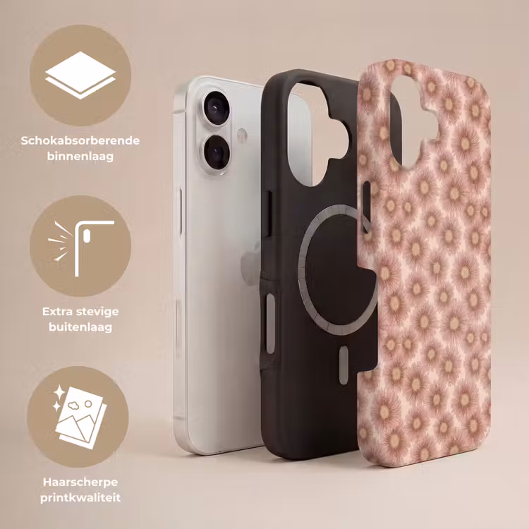 Gerbera - Bloemen - Roze Toughcase MagSafe Apple iPhone 17 klein 1017 -USP_Lagen_NL