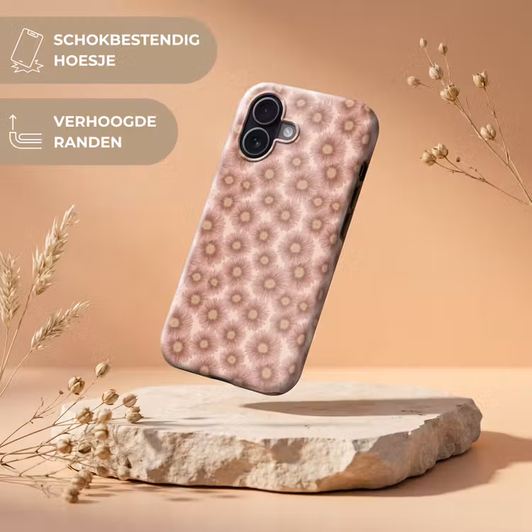 Gerbera - Bloemen - Roze Toughcase MagSafe Apple iPhone 17 klein 1017 -USP_RandenV_NL