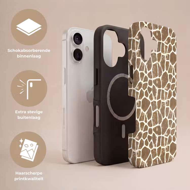 Giraf - Klassiek - Bruin Toughcase MagSafe Apple iPhone 17 klein 1017 -USP_Lagen_NL