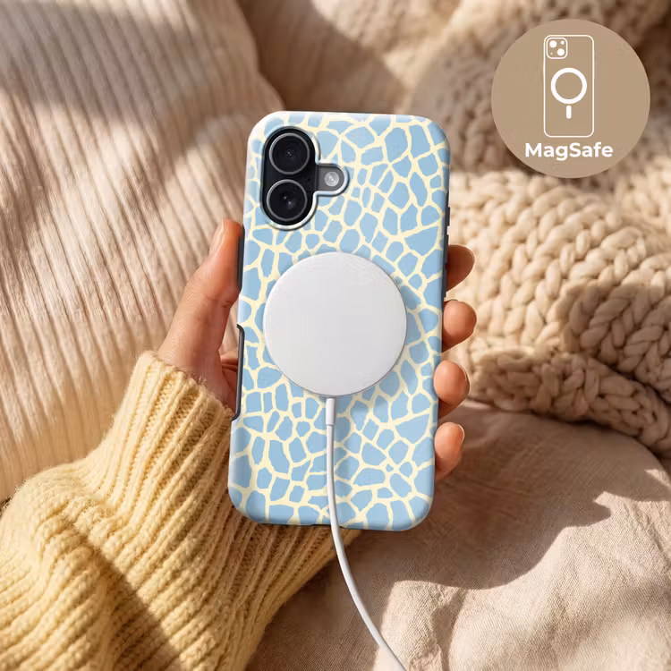 Giraf - Modern - Blauw Toughcase MagSafe Apple iPhone 17 klein 1017 -USP_MagsafeV