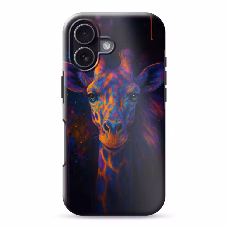 Giraffe - Gekleurd - Verfspatten Toughcase MagSafe Apple iPhone 17 klein -3d