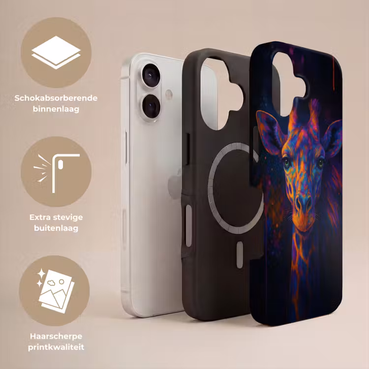 Giraffe - Gekleurd - Verfspatten Toughcase MagSafe Apple iPhone 17 klein -USP_Lagen_NL