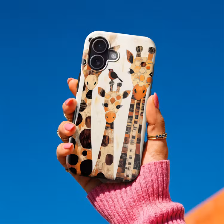 Giraffen - Cartoon - Crème Toughcase MagSafe Apple iPhone 17 klein -Sfeer1V