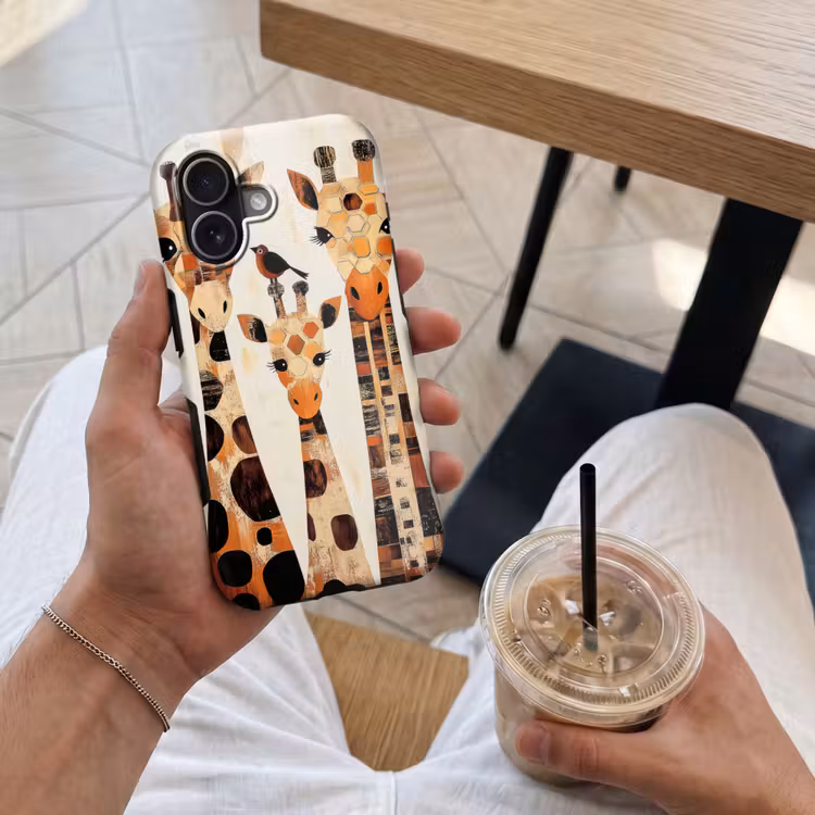 Giraffen - Cartoon - Crème Toughcase MagSafe Apple iPhone 17 klein -Sfeer1M