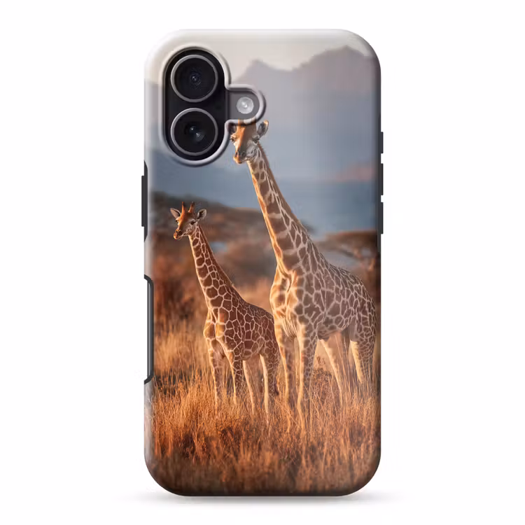 Giraffen - Hoog gras - Acaciabomen Toughcase MagSafe Apple iPhone 17 klein -3d