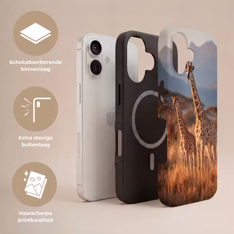 Giraffen - Hoog gras - Acaciabomen Toughcase MagSafe Apple iPhone 17 klein -USP_Lagen_NL