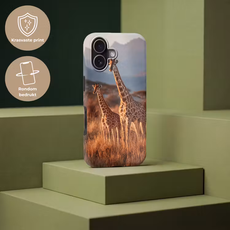 Giraffen - Hoog gras - Acaciabomen Toughcase MagSafe Apple iPhone 17 klein -USP_PrintM_NL