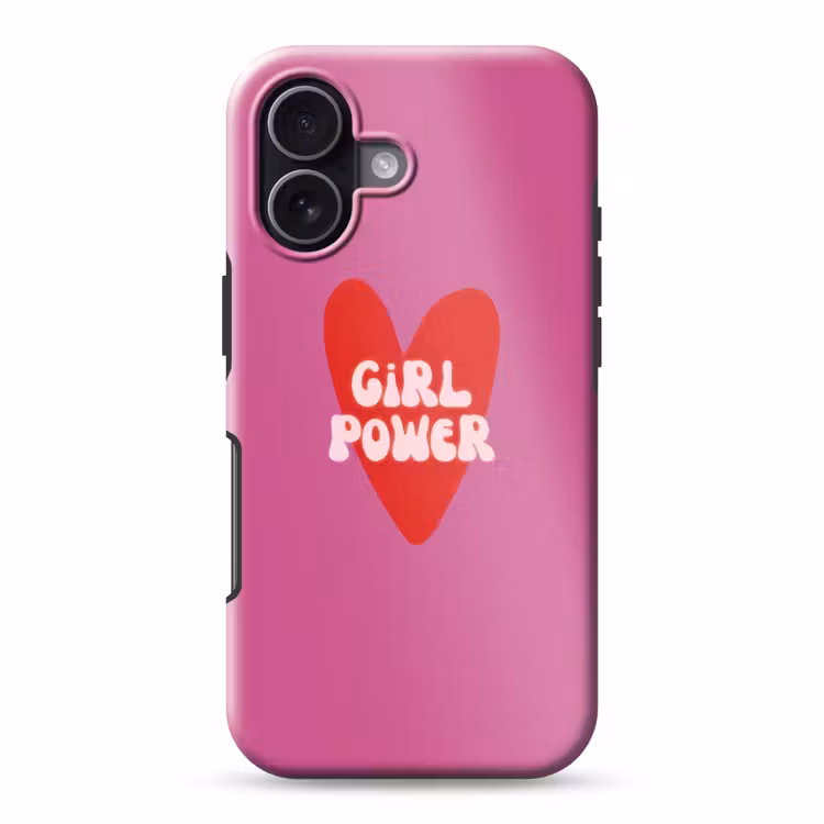 Girl power - Hart - Roze - Rood Toughcase MagSafe Apple iPhone 17 klein -3d