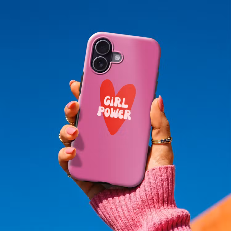 Girl power - Hart - Roze - Rood Toughcase MagSafe Apple iPhone 17 klein -Sfeer1V