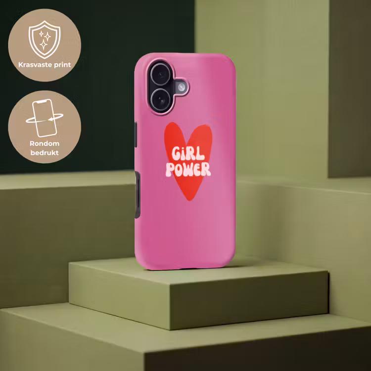 Girl power - Hart - Roze - Rood Toughcase MagSafe Apple iPhone 17 klein -USP_PrintM_NL