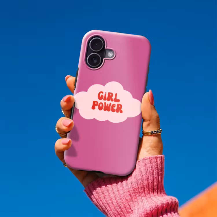 Girl power - Wolk - Roze Toughcase MagSafe Apple iPhone 17 klein -Sfeer1V