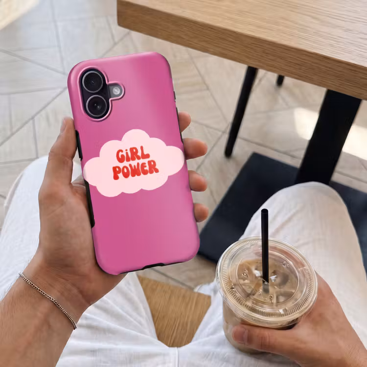 Girl power - Wolk - Roze Toughcase MagSafe Apple iPhone 17 klein -Sfeer1M