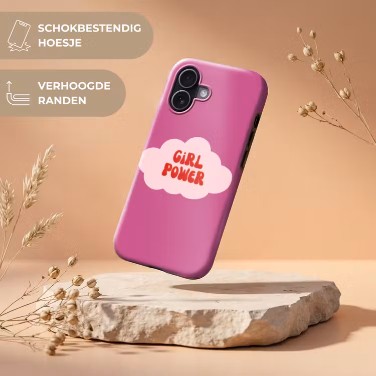 Girl power - Wolk - Roze Toughcase MagSafe Apple iPhone 17 klein -USP_RandenV_NL