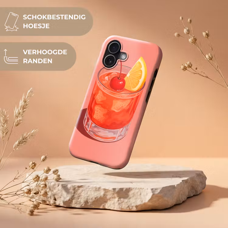 Glas - Ijsblokjes - Citroen - Kers Toughcase MagSafe Apple iPhone 17 klein -USP_RandenV_NL
