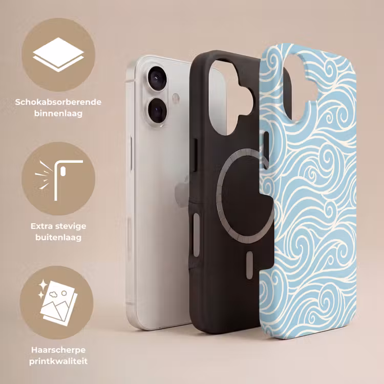 Golf - Abstract - Natuur - Modern - Blauw Toughcase MagSafe Apple iPhone 17 klein -USP_Lagen_NL