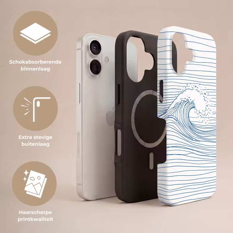 Golf - Brekende - Natuur - Minimalistisch - Blauw Toughcase MagSafe Apple iPhone 17 klein -USP_Lagen_NL